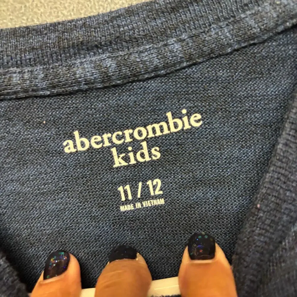 Abercrombie & Fitch Kid's Knit Sweater Shirt 11/12 Pocket Preppy Stretchy Comfy